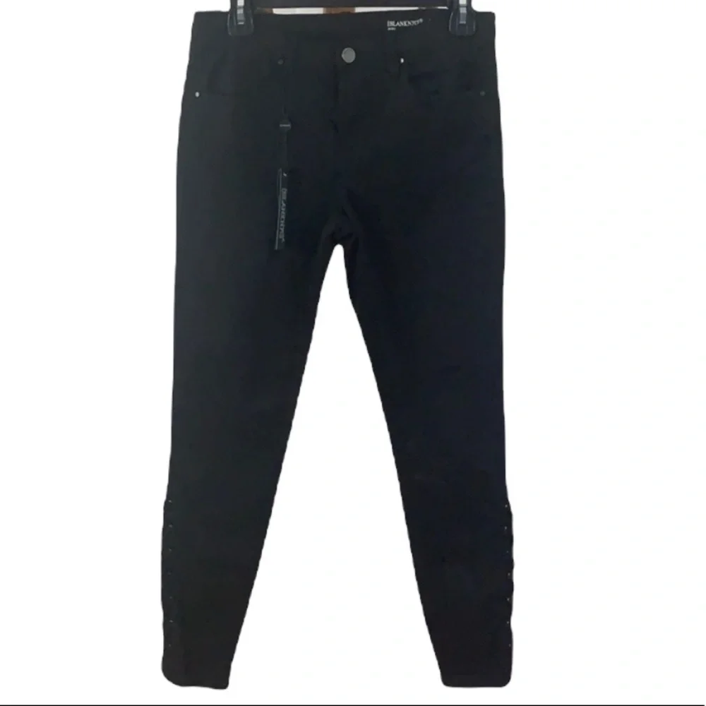 - NWT Anthropologie Black Blank NYC Intro Skinny Jeans faux tie details